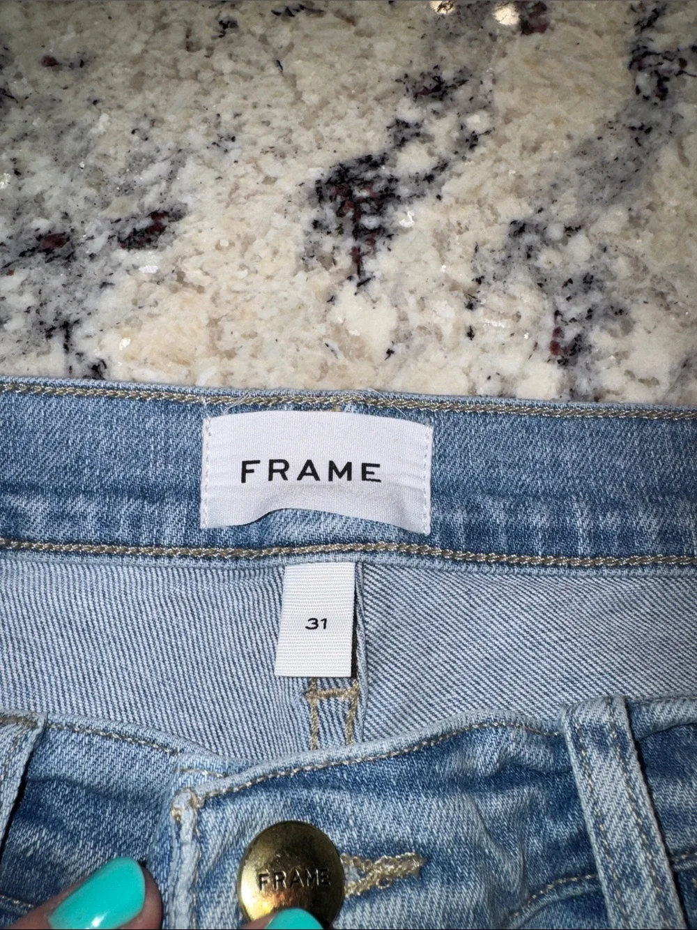 Frame Light Blue Slim Straight Jeans - Picture 3 of 11